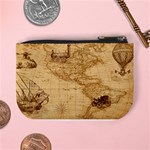 Map Discovery America Ship Train Mini Coin Purse Back