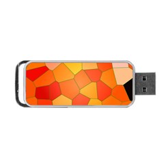 Background Pattern Of Orange Mosaic Portable Usb Flash (one Side) by Sudhe