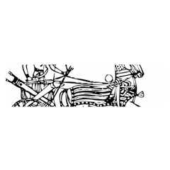 Line Art Drawing Ancient Chariot Satin Scarf (oblong) by Sudhe