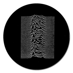 Grayscale Joy Division Graph Unknown Pleasures Magnet 5  (round) by Sudhe