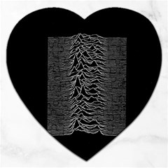 Grayscale Joy Division Graph Unknown Pleasures Jigsaw Puzzle (heart) by Sudhe