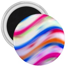 Vivid Colorful Wavy Abstract Print 3  Magnets by dflcprintsclothing