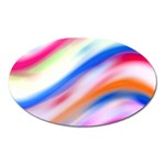 Vivid Colorful Wavy Abstract Print Oval Magnet Front