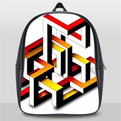 Maze Illusion Drawing Vector School Bag (large) by Pakrebo