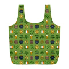 St Patricks Day Pattern Full Print Recycle Bag (l) by Valentinaart