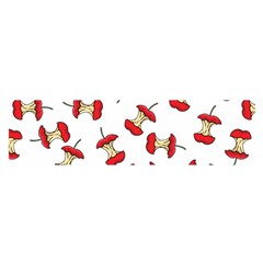 Red Apple Core Funny Retro Pattern Half On White Background Satin Scarf (oblong) by genx