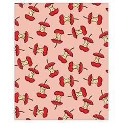 Red Apple Core Funny Retro Pattern Half Eaten On Pastel Orange Background Drawstring Bag (small) by genx