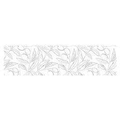 Organic Olive Leaves Pattern Hand Drawn Black And White Satin Scarf (oblong) by genx