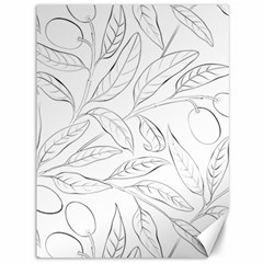 Organic Olive Leaves Pattern Hand Drawn Black And White Canvas 36  X 48  by genx