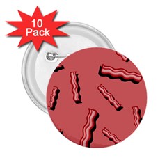 Funny Bacon Slices Pattern Infidel Vintage Red Meat Background  2 25  Buttons (10 Pack)  by genx