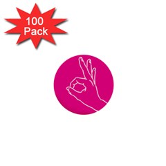 A-ok Perfect Handsign Maga Pro-trump Patriot On Pink Background 1  Mini Buttons (100 Pack)  by snek