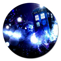 Tardis Background Space Magnet 5  (round) by Sudhe