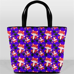 Fox And Trees Pattern Blue Bucket Bag by snowwhitegirl