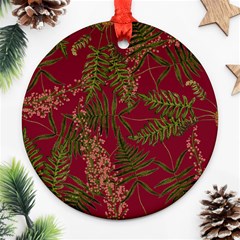 Fern Red Ornament (round) by snowwhitegirl