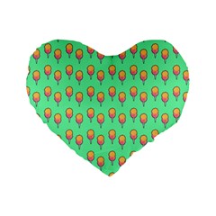 Cotton Candy Pattern Green Standard 16  Premium Heart Shape Cushions by snowwhitegirl