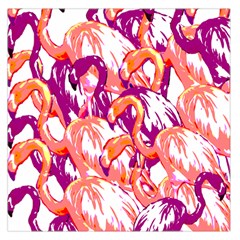 Flamingos Large Satin Scarf (square) by StarvingArtisan