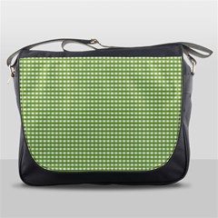 Green Gingham Messenger Bag by retrotoomoderndesigns