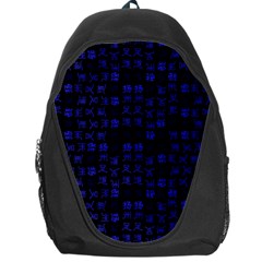 Neon Oriental Characters Print Pattern Backpack Bag by dflcprintsclothing