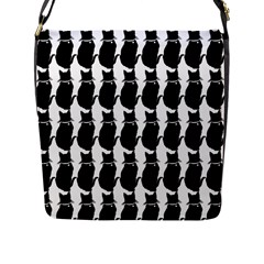 Cat Silouette Pattern Flap Closure Messenger Bag (l) by snowwhitegirl