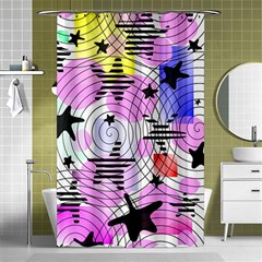 Stars And Spirals Shower Curtain 48  X 72  (small)  by okhismakingart