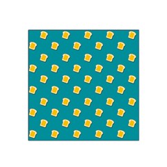 Toast With Cheese Pattern Turquoise Green Background Retro Funny Food Satin Bandana Scarf by genx