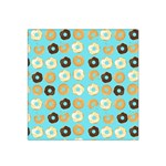 Donuts Pattern With Bites bright pastel blue and brown Satin Bandana Scarf Front