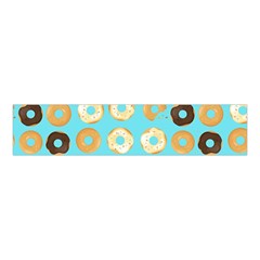 Donuts Pattern With Bites Bright Pastel Blue And Brown Velvet Scrunchie by genx