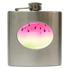 Watermelon Pastel Gradient Pink Watermelon Pastel Gradient Hip Flask (6 Oz) by genx