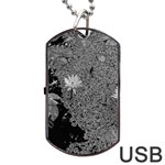 Black and White Lily Pond Dog Tag USB Flash (Two Sides) Back