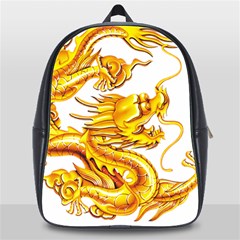 Chinese Dragon Golden School Bag (xl) by Sudhe