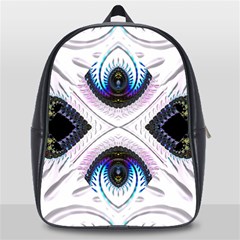 Patterns Fractal Background Digital School Bag (large) by Pakrebo