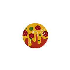 Pizza Topping Funny Modern Yellow Melting Cheese And Pepperonis 1  Mini Magnets by genx