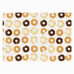 Donuts Pattern With Bites Bright Pastel Blue And Brown Cropped Sweatshirt Large Glasses Cloth (2-side) by genx