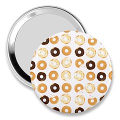 Donuts Pattern With Bites Bright Pastel Blue And Brown Cropped Sweatshirt 3  Handbag Mirrors by genx