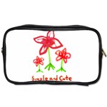 Flowers And Cute Phrase Pencil Drawing Toiletries Bag (Two Sides) Front