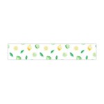 Lemon and limes yellow green watercolor fruits with citrus leaves Pattern Flano Scarf (Mini) Front