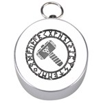 Thor Hammer with Runes Valhalla Tristella Viking Norse Mythology Mjolnir  Silver Compass Front