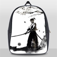 Japan Samurai Drawing   Warrior School Bag (xl) by Sudhe