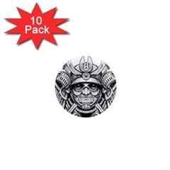 Drawing Samurai Tattoo Sketch Japanese Samurai 1  Mini Magnet (10 Pack)  by Sudhe