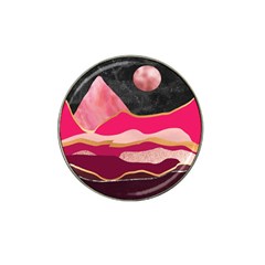 Pink And Black Abstract Mountain Landscape Hat Clip Ball Marker (4 Pack) by charliecreates