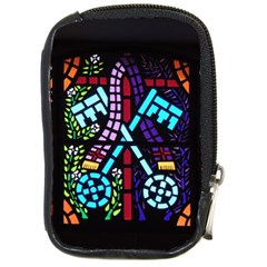 Mosaic Window Rosette Church Glass Compact Camera Leather Case by Pakrebo