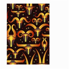 Stylised Horns Black Pattern Large Garden Flag (two Sides) by HermanTelo