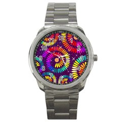 Abstract Background Spiral Colorful Sport Metal Watch by HermanTelo