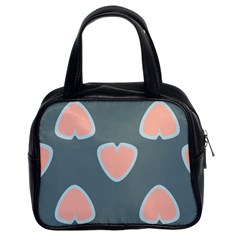 Hearts Love Blue Pink Green Classic Handbag (two Sides) by HermanTelo