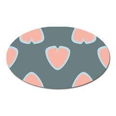 Hearts Love Blue Pink Green Oval Magnet by HermanTelo