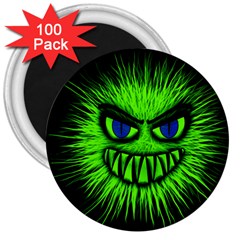 Monster Green Evil Common 3  Magnets (100 Pack) by HermanTelo