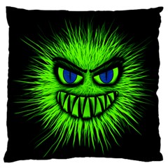 Monster Green Evil Common Large Flano Cushion Case (one Side) by HermanTelo