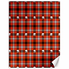 Plaid Pattern Red Squares Skull Canvas 12  X 16  by HermanTelo