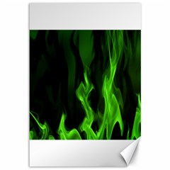 Smoke Flame Abstract Green Canvas 12  X 18  by HermanTelo