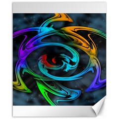 Rainbow Fractal Clouds Stars Canvas 16  X 20  by HermanTelo